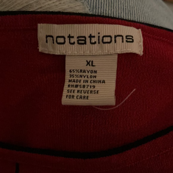 Notations red 3/4 length sweater sz ex lg - Picture 4 of 4